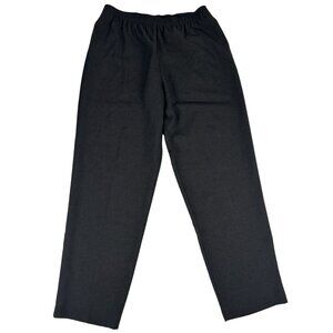 Allison Daley Tapered Hi-Rise Pull On Pants Womens 16 Gray Pockets Elastic Waist